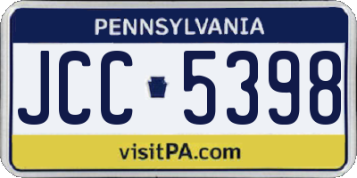 PA license plate JCC5398