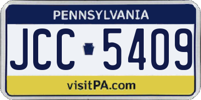 PA license plate JCC5409