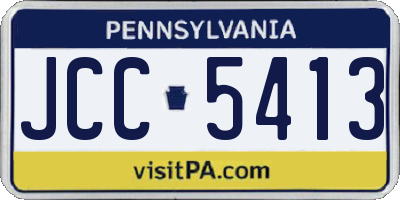 PA license plate JCC5413