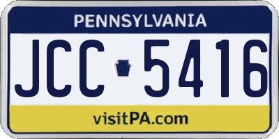 PA license plate JCC5416