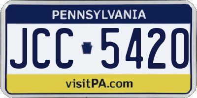 PA license plate JCC5420