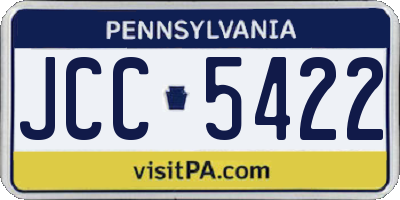 PA license plate JCC5422