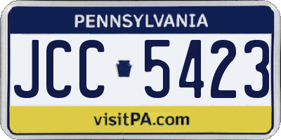 PA license plate JCC5423