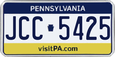 PA license plate JCC5425