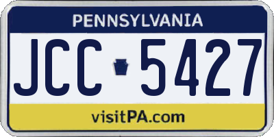 PA license plate JCC5427