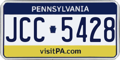 PA license plate JCC5428