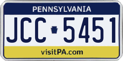 PA license plate JCC5451