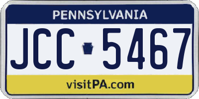 PA license plate JCC5467