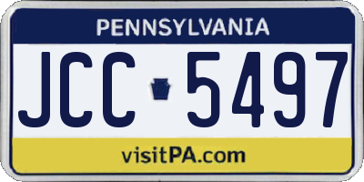 PA license plate JCC5497