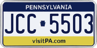PA license plate JCC5503