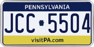 PA license plate JCC5504