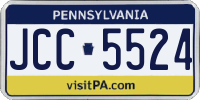 PA license plate JCC5524