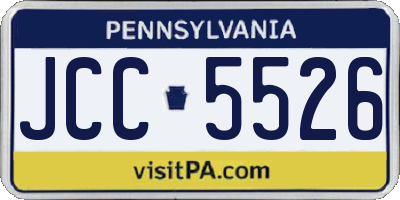PA license plate JCC5526