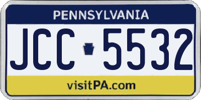 PA license plate JCC5532