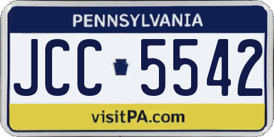 PA license plate JCC5542