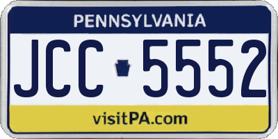PA license plate JCC5552