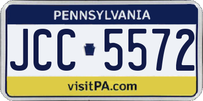 PA license plate JCC5572