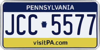 PA license plate JCC5577