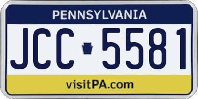 PA license plate JCC5581
