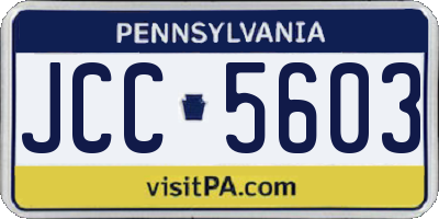 PA license plate JCC5603