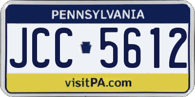 PA license plate JCC5612