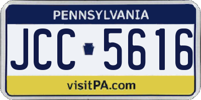 PA license plate JCC5616