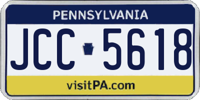 PA license plate JCC5618