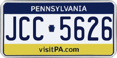 PA license plate JCC5626