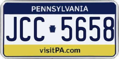 PA license plate JCC5658