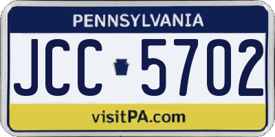 PA license plate JCC5702
