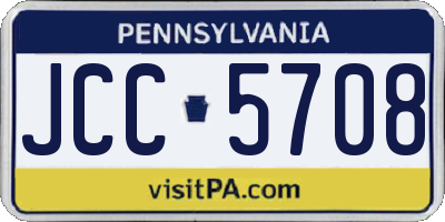 PA license plate JCC5708