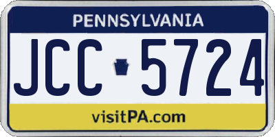 PA license plate JCC5724