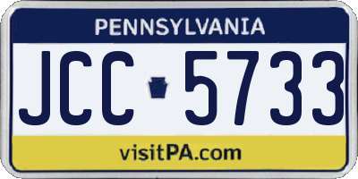 PA license plate JCC5733
