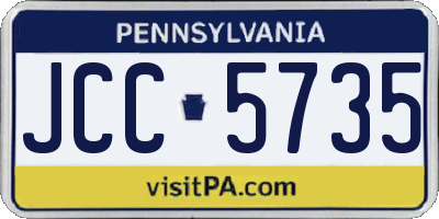 PA license plate JCC5735