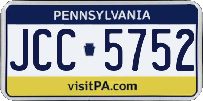 PA license plate JCC5752