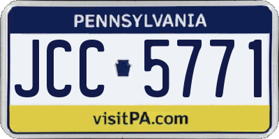 PA license plate JCC5771