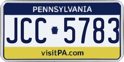 PA license plate JCC5783