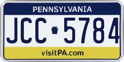 PA license plate JCC5784