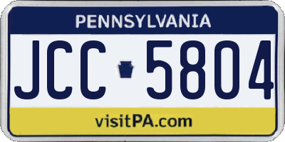 PA license plate JCC5804