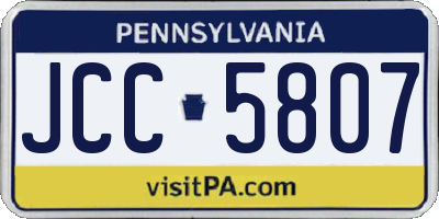 PA license plate JCC5807