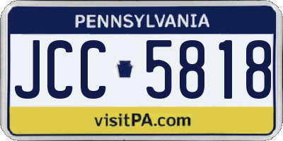 PA license plate JCC5818