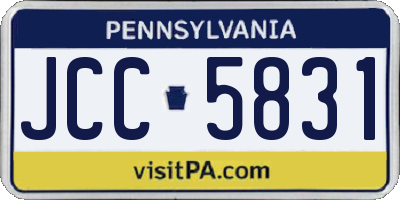 PA license plate JCC5831