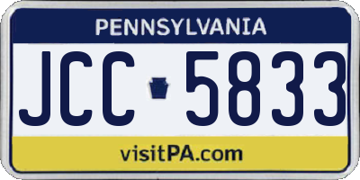 PA license plate JCC5833
