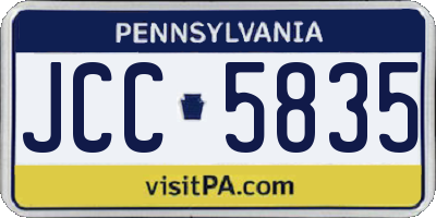 PA license plate JCC5835