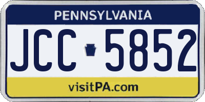 PA license plate JCC5852