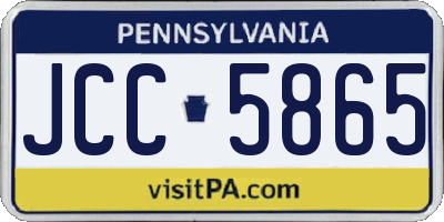 PA license plate JCC5865