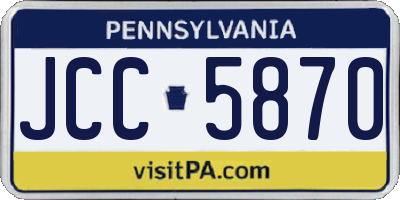 PA license plate JCC5870