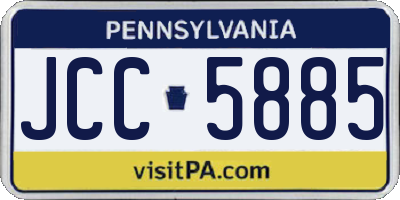 PA license plate JCC5885