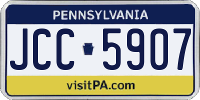 PA license plate JCC5907