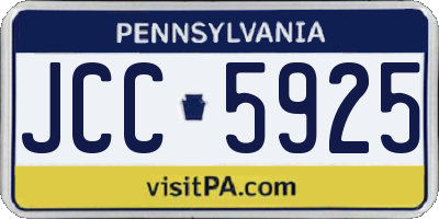 PA license plate JCC5925
